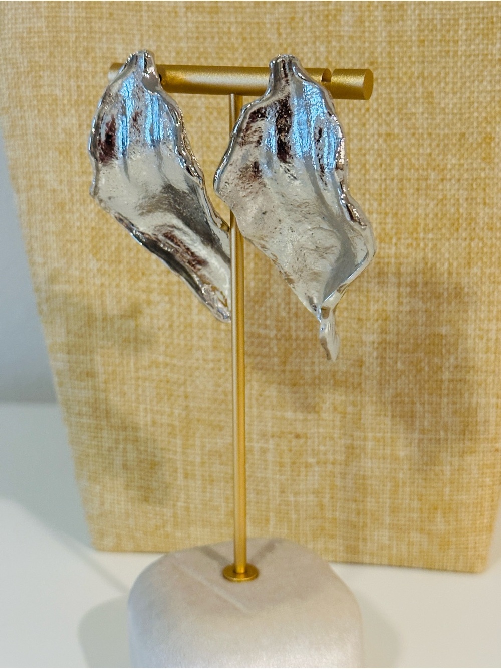 Fashion Jewelry Silver Leaf Drop Statement Earrings
